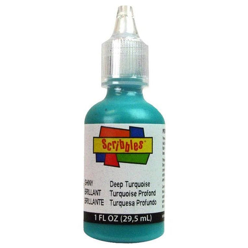 SCRIBBLES  DEEP TURQUOISE 1OZ FABRIC PUFF PAINT